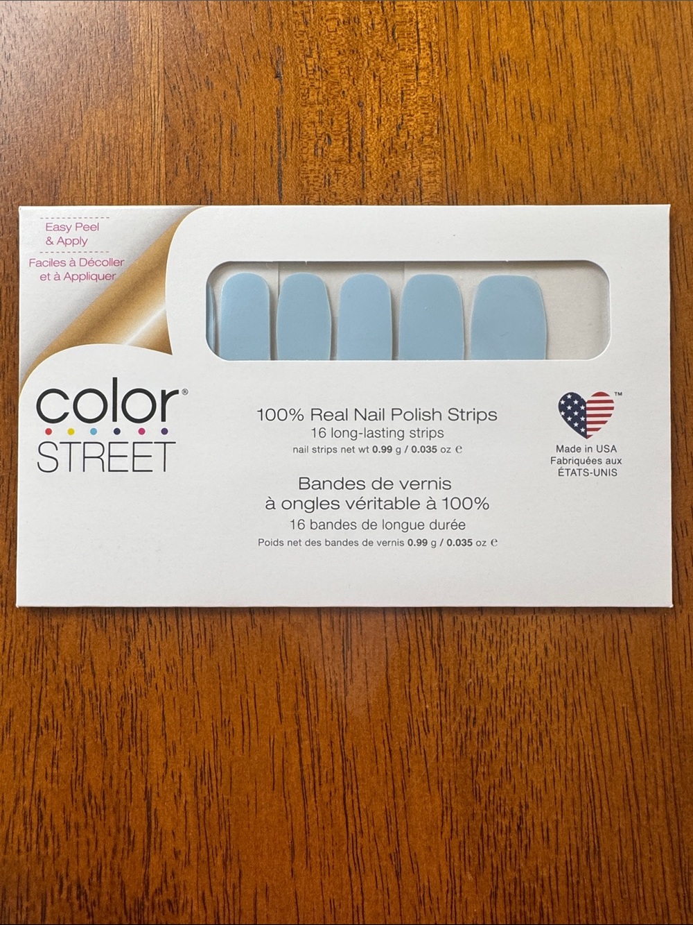 Color Street Light Blue Nail Polish Strips - 16 Long-Lasting Strips